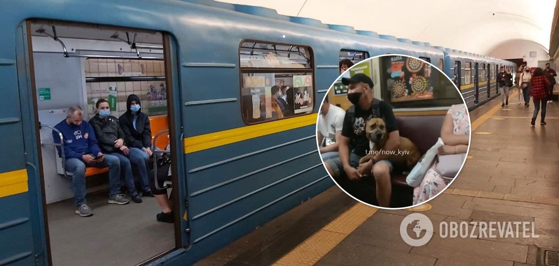 В киевском метро пассажиры устроили скандал из-за собаки без намордника. ВИДЕО
