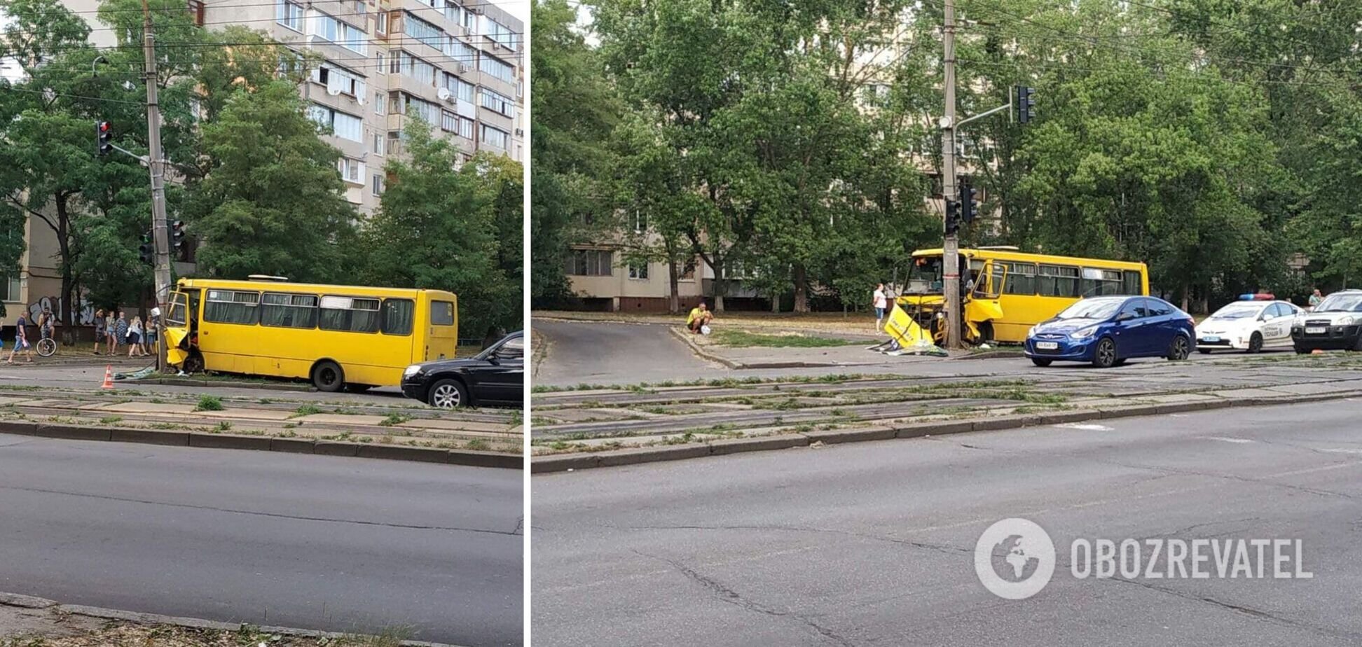 ДТП с маршруткой в Киеве: есть пострадавшие. ВИДЕО