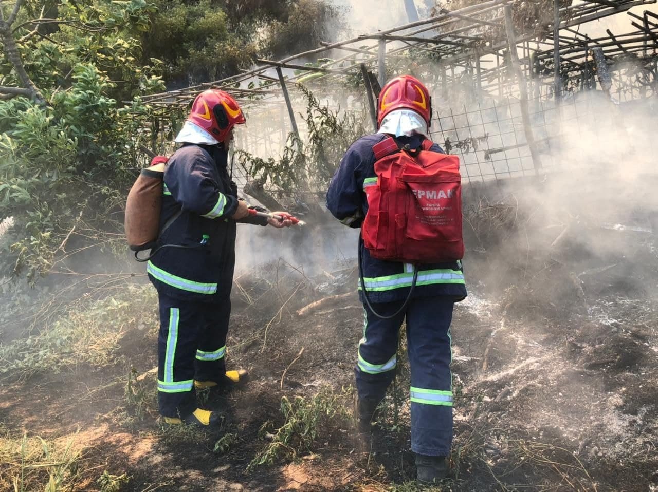 100 украинских спасателей борются с пожарами в Греции. ФОТО, ВИДЕО