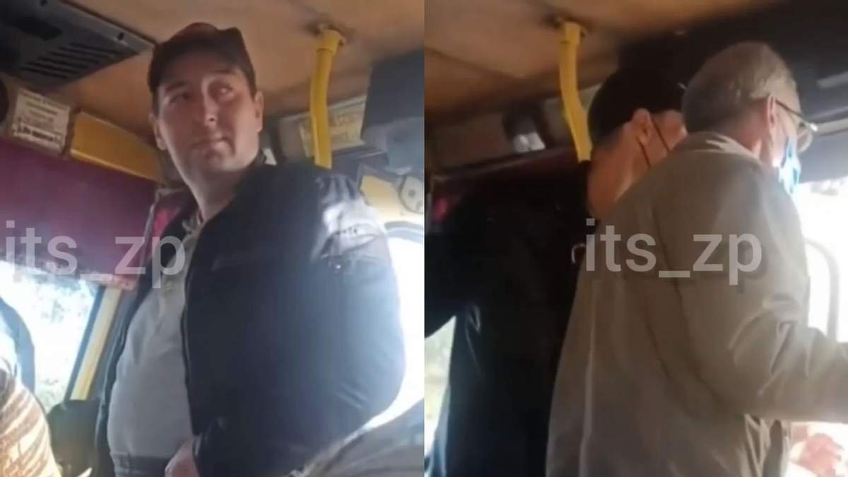 В Запорожье пассажиры маршрутки вытолкали мужчину без маски из салона. ВИДЕО